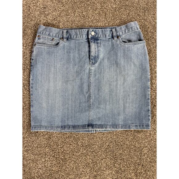 Old Navy Dresses & Skirts - Vintage Y2K Old Navy Denim Mini Skirt Womens 14 Light Wash Stretch 2005